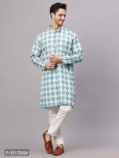 Reliable Olive Rayon Embroidered Knee Length Kurta For Men-thumb3