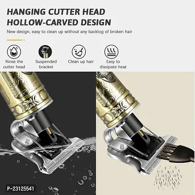 Trimmer Men Professional Buddha Style Rechargeable Cordless Hair Beard Clipper Shaver For Menrsquo;s Adjustable Blade For Close Cut Precise Multi Grooming Kit, Face, Head and Body Trimmer (Gold)-thumb2