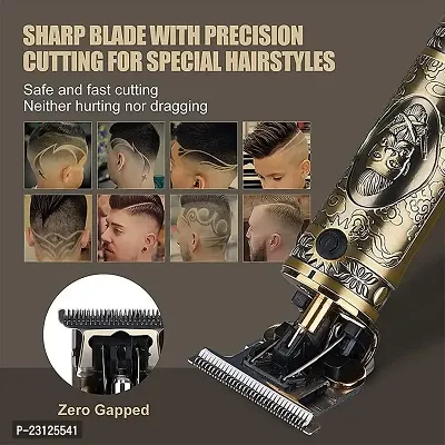 Trimmer Men Professional Buddha Style Rechargeable Cordless Hair Beard Clipper Shaver For Menrsquo;s Adjustable Blade For Close Cut Precise Multi Grooming Kit, Face, Head and Body Trimmer (Gold)-thumb3