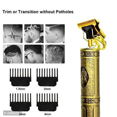 Golden t99 Trimmer Haircut Grooming Kit Metal Body Rechargeable Trimmer 120 min Runtime 4 Length Settings  (Gold)-thumb3