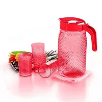 Jug with 6 Pieces Glasses Set for Juice/Water/Drink Serve ( 2 L) Jug Glass Set (plastic)-thumb1