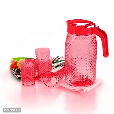 Jug with 6 Pieces Glasses Set for Juice/Water/Drink Serve ( 2 L) Jug Glass Set (plastic)-thumb2