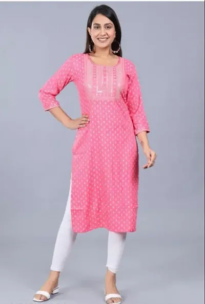 Rayon Straight Kurti For Women