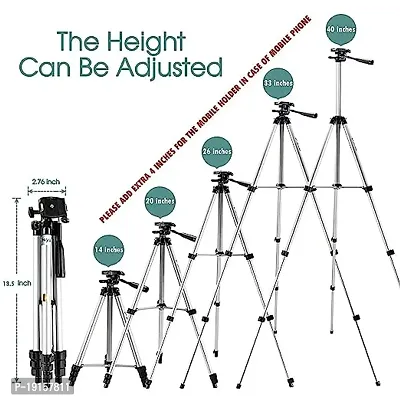 3110 Lightweight Adjustable Portable  Foldable Tripod Stand With Collar Mic for Mobile Phone and Camera Holder-thumb2