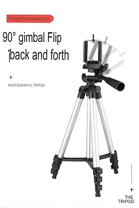 Tripod 3110 Mobile Stand for Videography Photoshoot, YouTube, Compatible with All Mobile Phones, Camera (Tripod+Mic)-thumb1