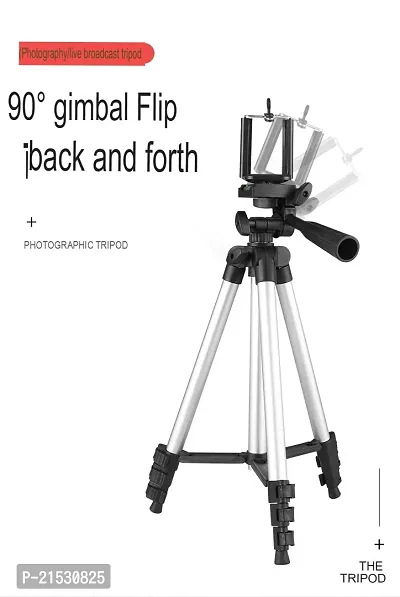 Tripod 3110 Mobile Stand for Videography Photoshoot, YouTube, Compatible with All Mobile Phones, Camera (Tripod+Mic)-thumb2