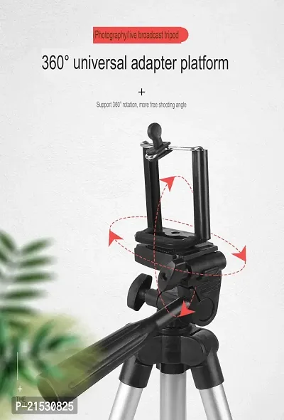 Tripod 3110 Mobile Stand for Videography Photoshoot, YouTube, Compatible with All Mobile Phones, Camera (Tripod+Mic)-thumb3