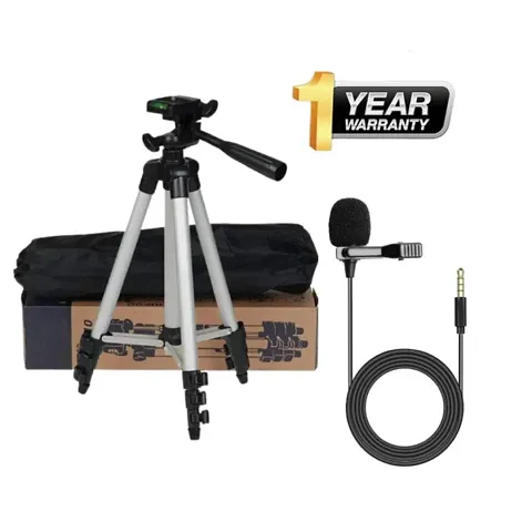 3110 Portable Camera Tripod with Collar Mic 1.5m for Three-Dimensional Head Quick Release Plate for All Cameras  Mobile, Best for Making Videos'