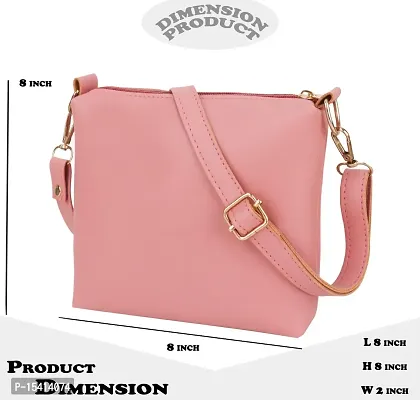 DYMEK Classic Sling Bag With Coin Pouch (PINK)-thumb5
