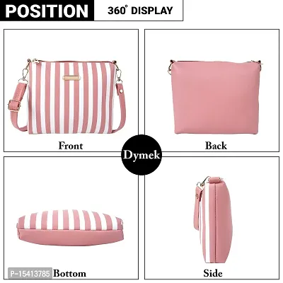 DYMEK Elegant Sling Bag For Women (Pink)-thumb4