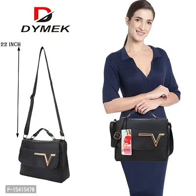 DYMEK Fancy Sling Bag For Women (BLACK)-thumb3