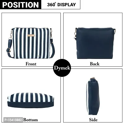 DYMEK Elegant Sling Bag For Women (Blue)-thumb4