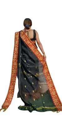 BARNALI SAREE HOUSE Women's Handloom Soft And Comfortable Saree With Unstitched Blouse (Black)-thumb1