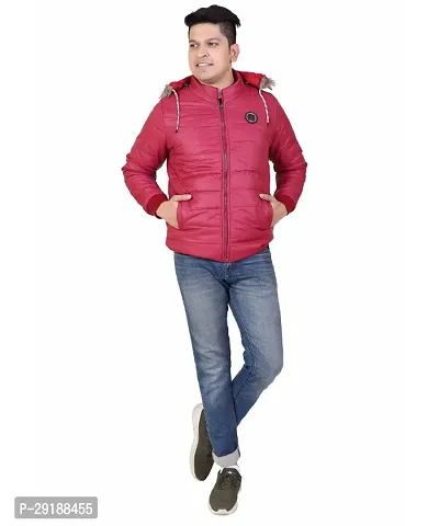 Amdy Men Nylon Jacket Full-Sleeved Winter Jacket With Hood-thumb0