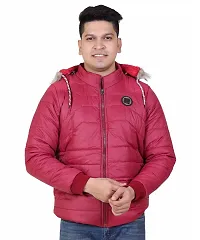 Amdy Men Nylon Jacket Full-Sleeved Winter Jacket With Hood-thumb3