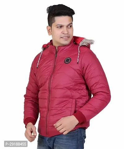 Amdy Men Nylon Jacket Full-Sleeved Winter Jacket With Hood-thumb5