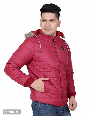 Amdy Men Nylon Jacket Full-Sleeved Winter Jacket With Hood-thumb3