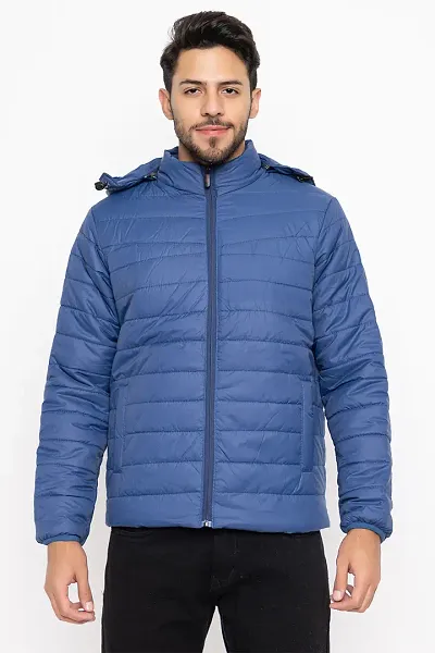 Comfortable Nylon Full-Sleeve Jacket With Hood For Men