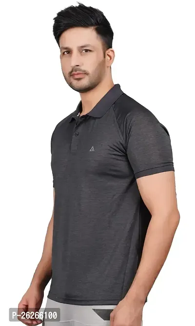 Stylish Grey Cotton Tees For Men-thumb0