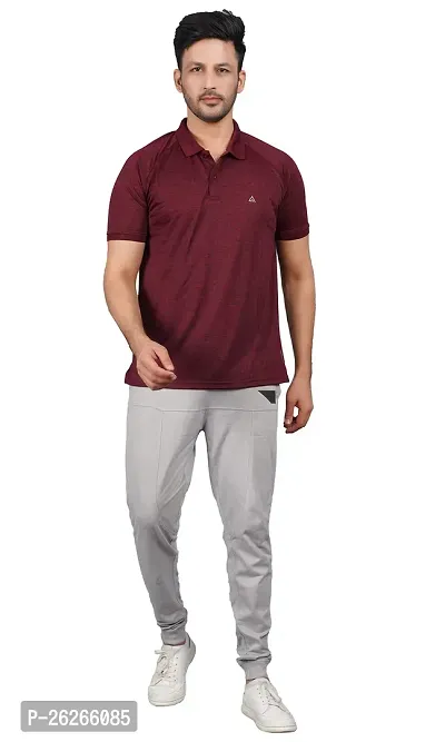 Stylish Maroon Cotton Tees For Men-thumb0