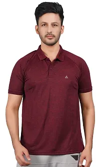 Stylish Maroon Cotton Tees For Men-thumb1