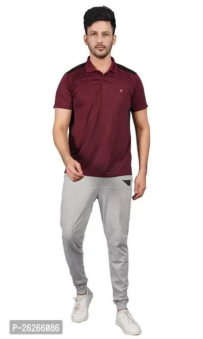 Stylish Maroon Cotton Tees For Men-thumb0