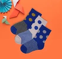 Stylish Multicoloured Cotton Socks For Kids Pack Of 3-thumb1