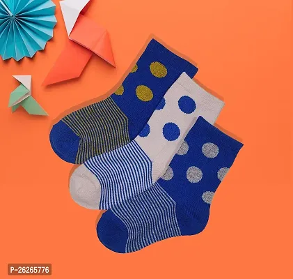 Stylish Multicoloured Cotton Socks For Kids Pack Of 3-thumb2