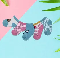 Stylish Multicoloured Cotton Socks For Kids Pack Of 5-thumb1