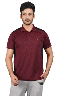 Stylish Maroon Cotton Tees For Men-thumb1