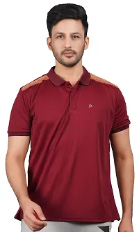 Stylish Maroon Cotton Tees For Men-thumb1