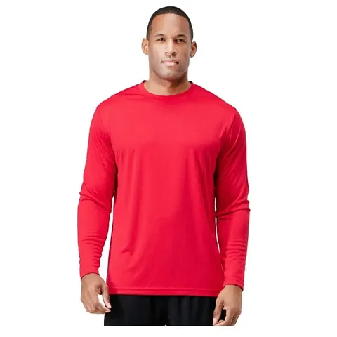 Stylish Solid Round Neck Full Sleeves T-shirt For Men