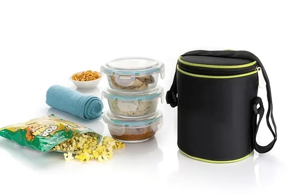 Buy Borosil Microwave Safe Lunch Box 3 Containers Online