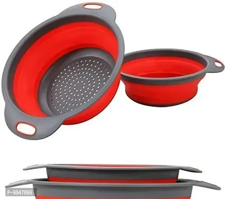 Useful Silicone Folding Rice Strainer Bowl For Kitchen