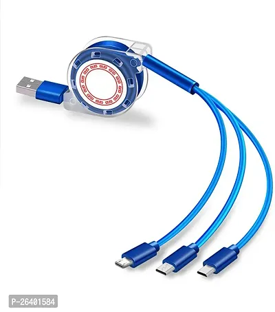 3In1 Retractable Usb Charging Cable Multi-Device Fast Charger Cord B1 1.2 M Usb Type C Cable