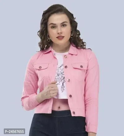 Stylish Solid Jackets Denim Jacket For Women-thumb0