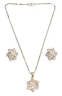 Stylish Gold Alloy Cubic Zirconia Jewellery Set For Women-thumb3
