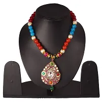 Stylish Multicoloured Brass Onyx Jewellery Set For Women-thumb1