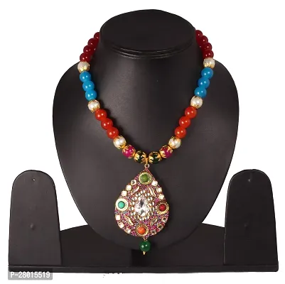 Stylish Multicoloured Brass Onyx Jewellery Set For Women-thumb2