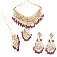 Stylish Gold Alloy Onyx Pearl Jewellery Set For Women-thumb4