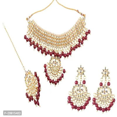 Stylish Gold Alloy Onyx Pearl Jewellery Set For Women-thumb5