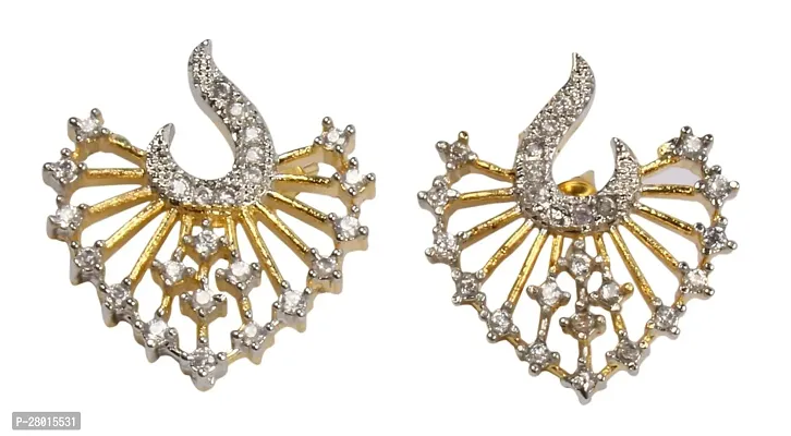 Stylish Gold Alloy Cubic Zirconia Jewellery Set For Women-thumb2
