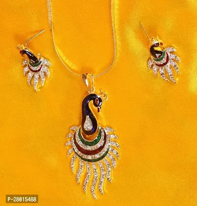 Stylish Multicoloured Base Metal Onyx Pearl Jewellery Set For Women