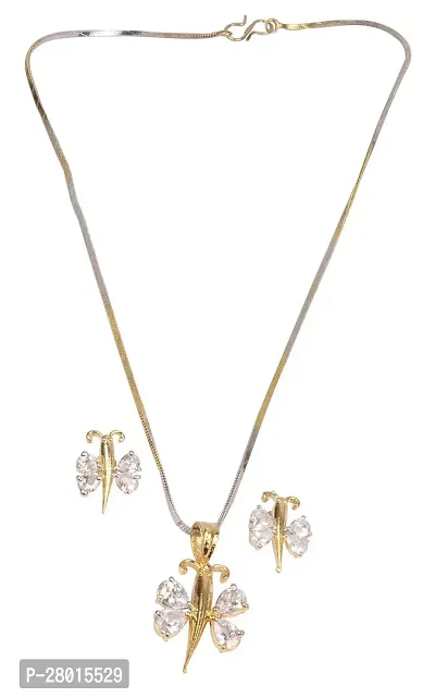 Stylish Gold Alloy Cubic Zirconia Jewellery Set For Women-thumb4