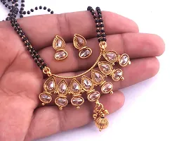 Stylish Gold Alloy Crystal Jewellery Set For Women-thumb1