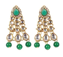 Stylish Green Alloy Pearl Jewellery Set For Women-thumb2