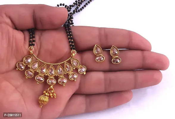 Stylish Gold Alloy Crystal Jewellery Set For Women-thumb3