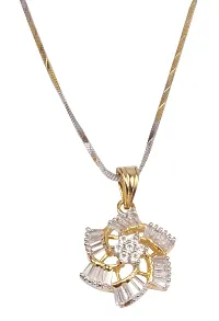 Stylish Gold Alloy Cubic Zirconia Jewellery Set For Women-thumb1
