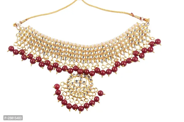 Stylish Gold Alloy Onyx Pearl Jewellery Set For Women-thumb2
