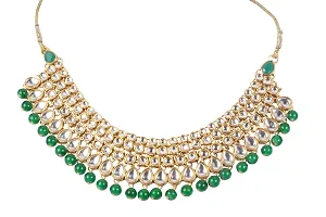 Stylish Green Alloy Pearl Jewellery Set For Women-thumb1